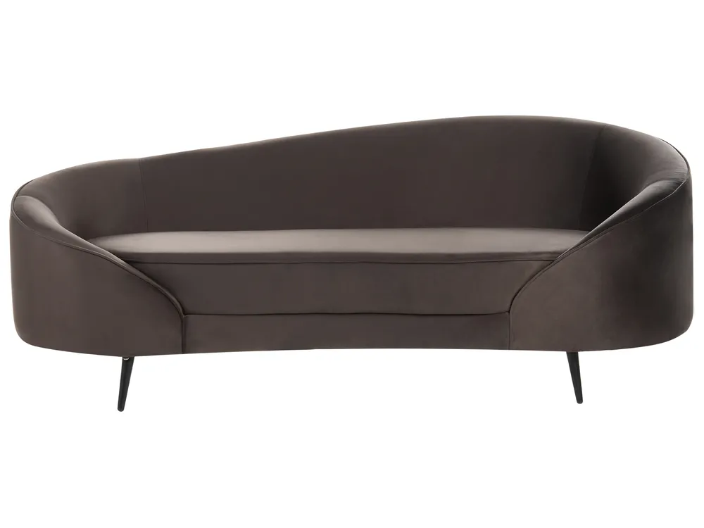 Sofa dla 2 osób SAVAR Welur Ciemnobrązowy