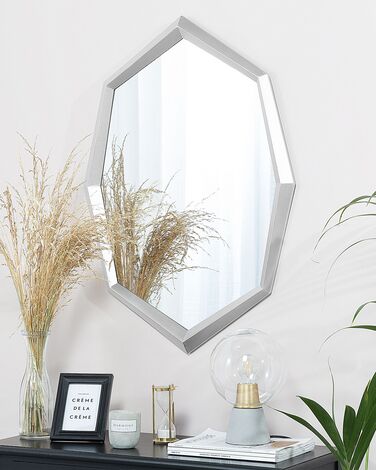 Octagonal Wall Mirror 91 x 66 cm Silver OENO