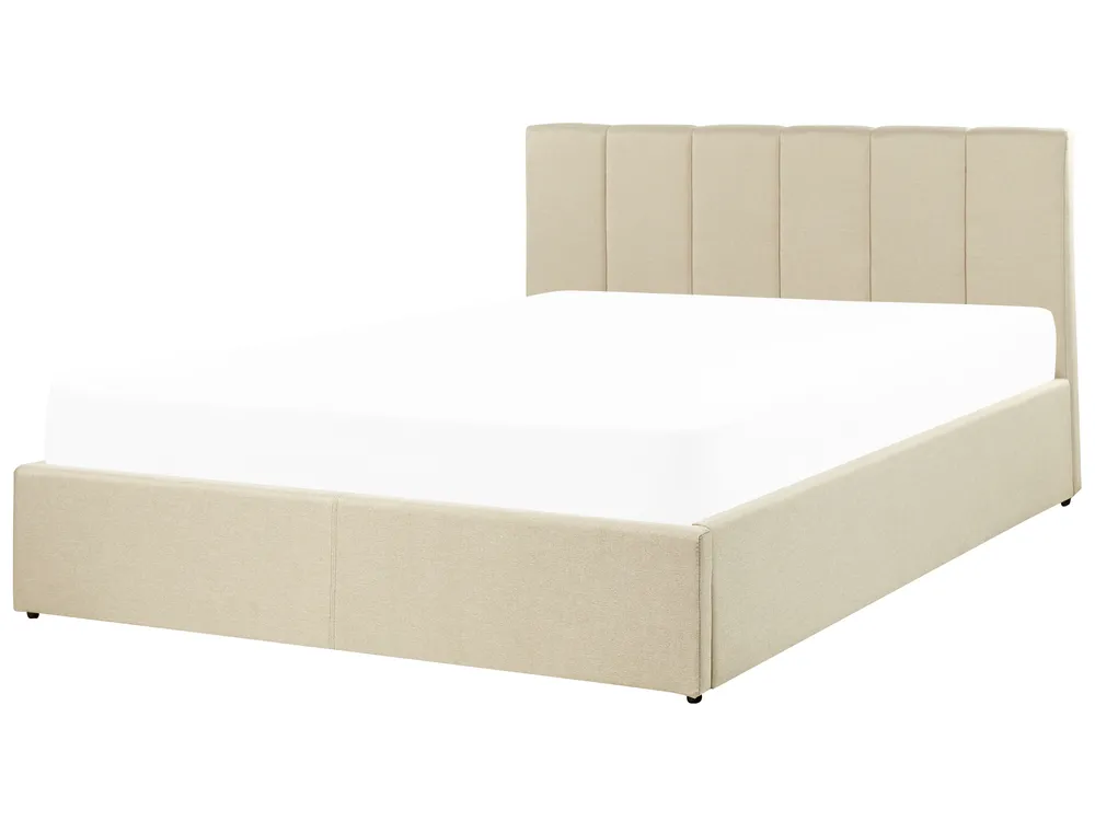 Lit ottoman DREUX Tissu Beige 140 x 200 cm_861151