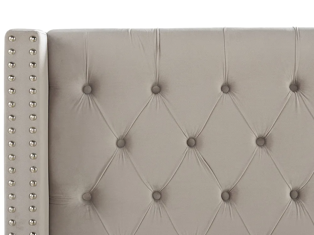 Bed Velvet LUBBON 180 x 200 cm (EU Super King) Light Grey_832441