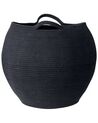 Conjunto de 2 cestas de algodón negro 30 cm PANJGUR_846435