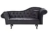 Right-Hand Chaise Longue LATTES II with Cushion Velvet Black