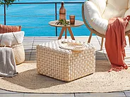 Pouffe NALLI Synthetic Material Light Beige_1155648