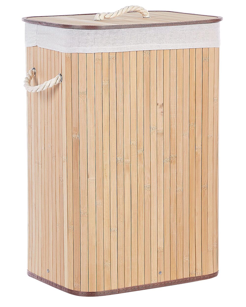 Laundry Basket KOMARI Bamboo Light Brown 72 L