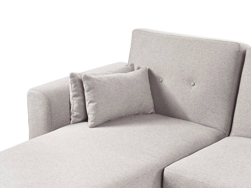Corner Sofa Bed 3 Seater KAARINA Fabric Grey Right Hand_1100049