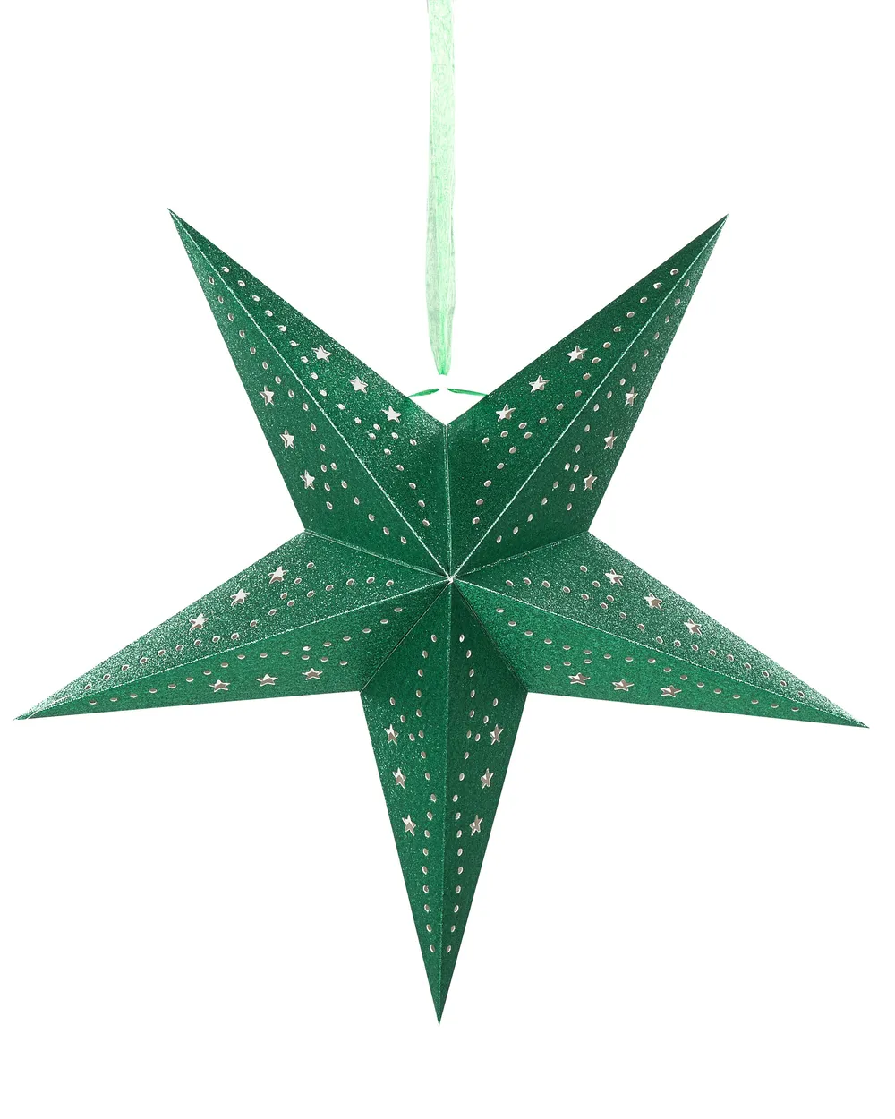 Zestaw 2 dekoracji wiszących LED MOTTI 45 cm Gwiazda Szmaragdowy_835495