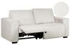 Canapé 3 places inclinable en velours côtelé blanc cassé NUKARI_918699