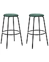 Conjunto de 2 sillas de bar MORTON Terciopelo Verde esmeralda