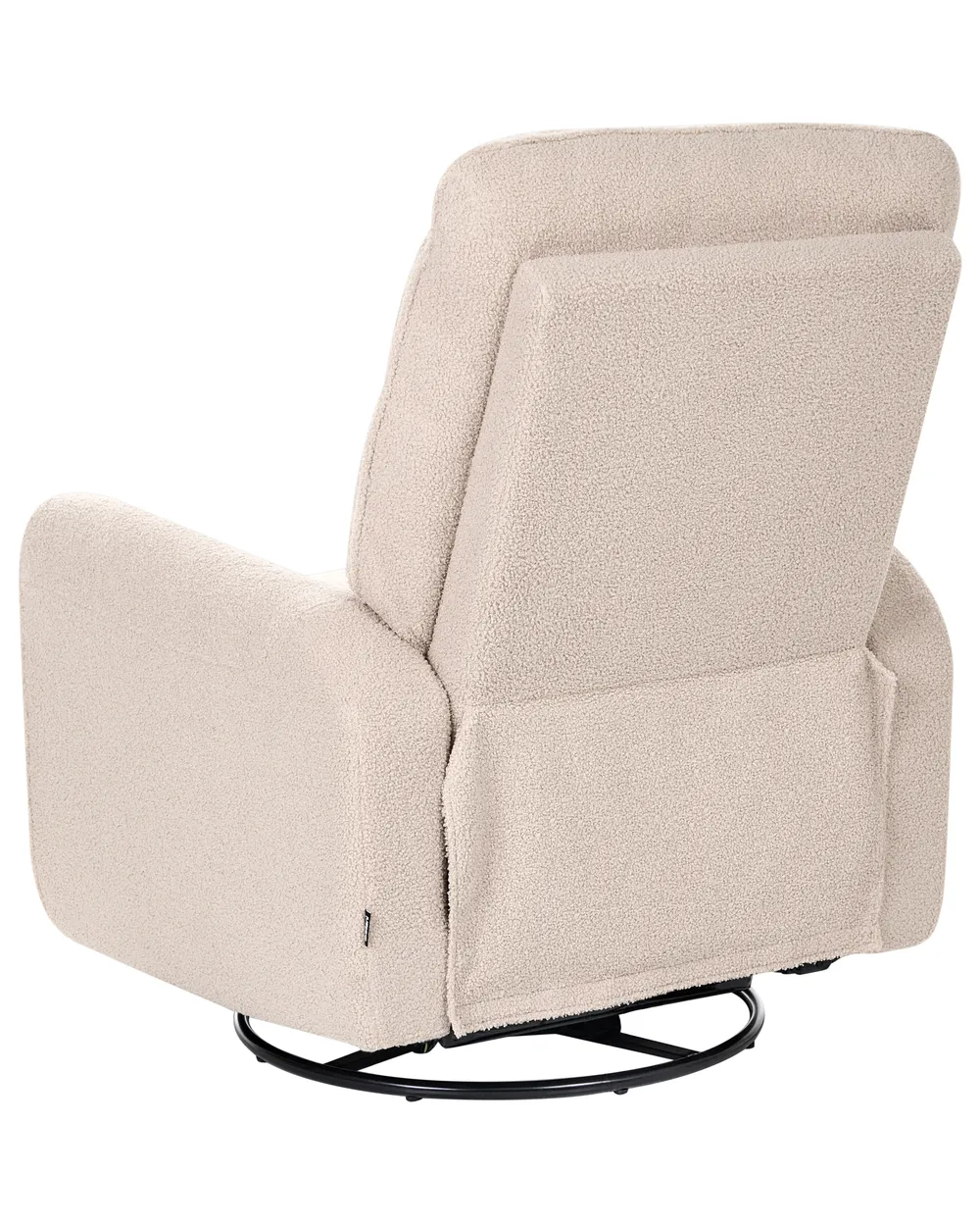 Rocking Electric Recliner Chair FOBOS Swivel Boucle Light Beige_1078702