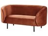 2-Sitzer Sofa Samtstoff orange / schwarz LOEN_919724