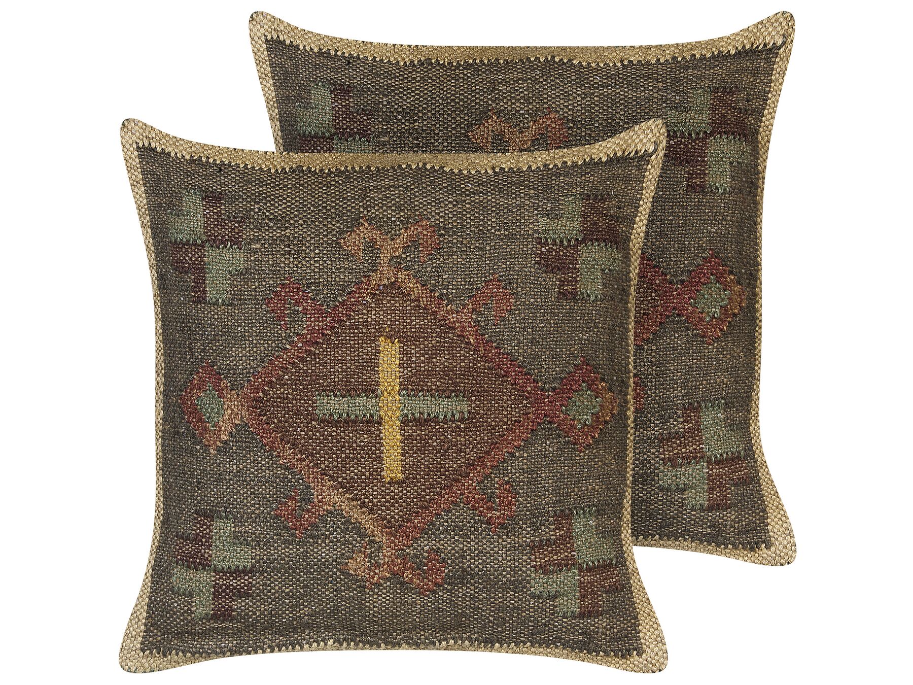 Set of 2 Jute Cushions 45 x 45 cm Multicolour KATORA_847578