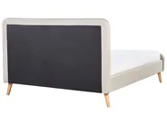 Cama de casal em tecido creme claro 160 x 200 cm RENNES_684054