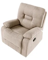 Recliner Chair BERGEN with Footrest Fabric Beige_1064846