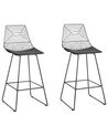 Zestaw 2 krzeseł barowych metalowy czarny BISBEE_868501