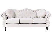 Sofa dla 3 osób SKIEN Welur Jasnobeżowy_1170448