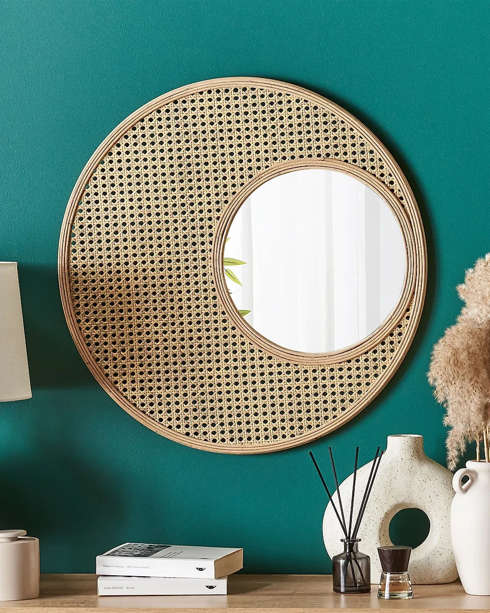 Wall Mirror PALAU 60 cm 60 cm Rattan Natural_1179823