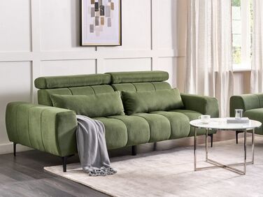 3 Seater Fabric Sofa Green VEGAMO