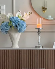 Candle Holder BONAO 42 cm Glass Silver_979609