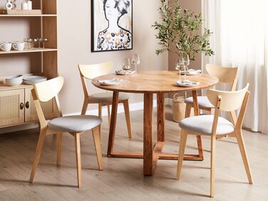 Round Acacia Wood Dining Table ⌀ 120 cm Light LEXINGTON