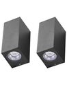 Set of 2 Outdoor LED Wall Lights Black ANDREWS_917083