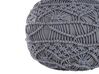 Cotton Macrame Pouffe Grey KAYSERI_801206