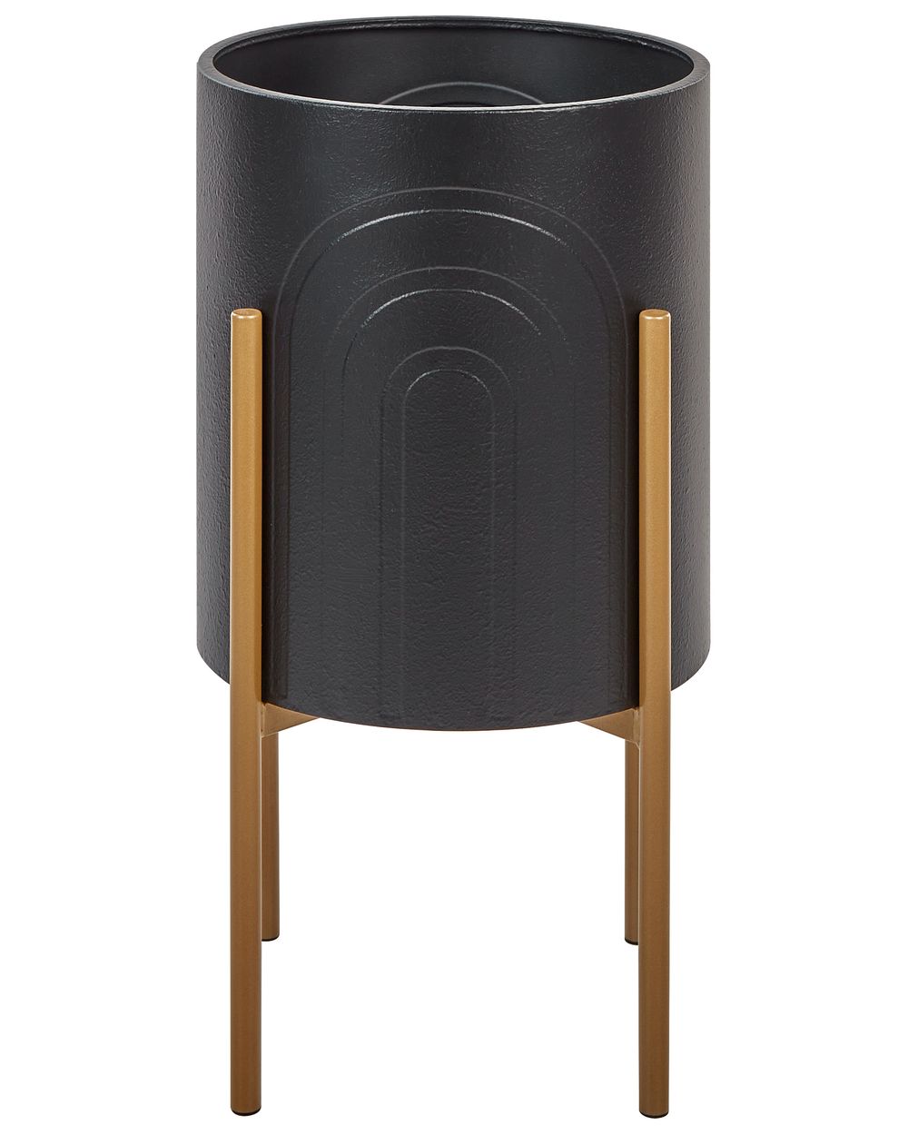 Vaso alto para plantas SEROTINA 32 cm Metal Preto