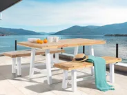 Garden Dining Table SCANIA 170 cm 80 cm Acacia Wood White_705198