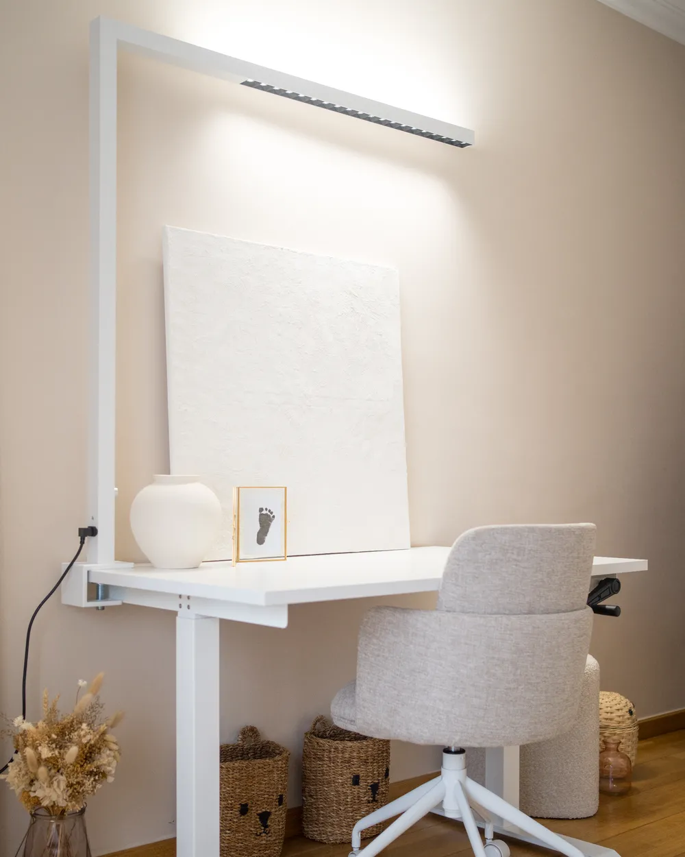 LED Clamp-On Desk Lamp VOLANS with Dimmer Metal White_1022575