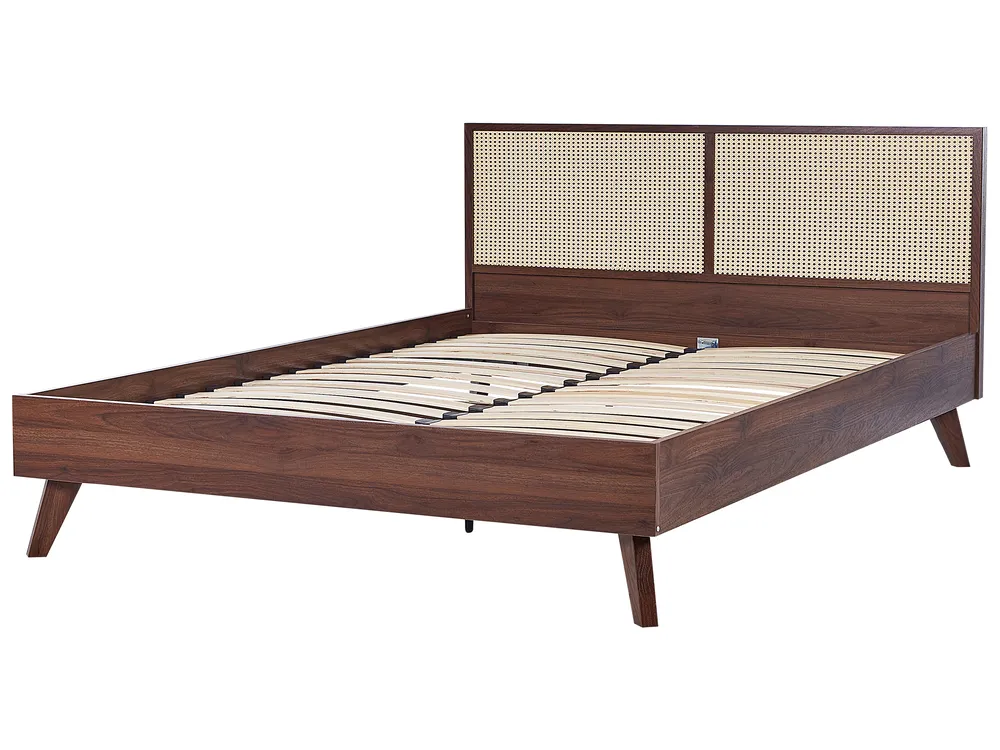 Bed Rattan MONPAZIER 180 x 200 cm (EU Super King) Dark Brown_908337