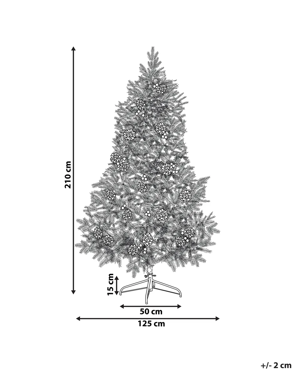Artificial Christmas Tree LED PALOMAR 210 cm Green_813130