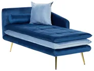 Left-Hand Chaise Longue GONESSE Velvet Blue_856920