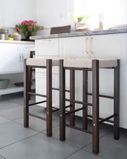 Set of 2 Bar Stools EMBRUN Wood Dark Brown_1065634