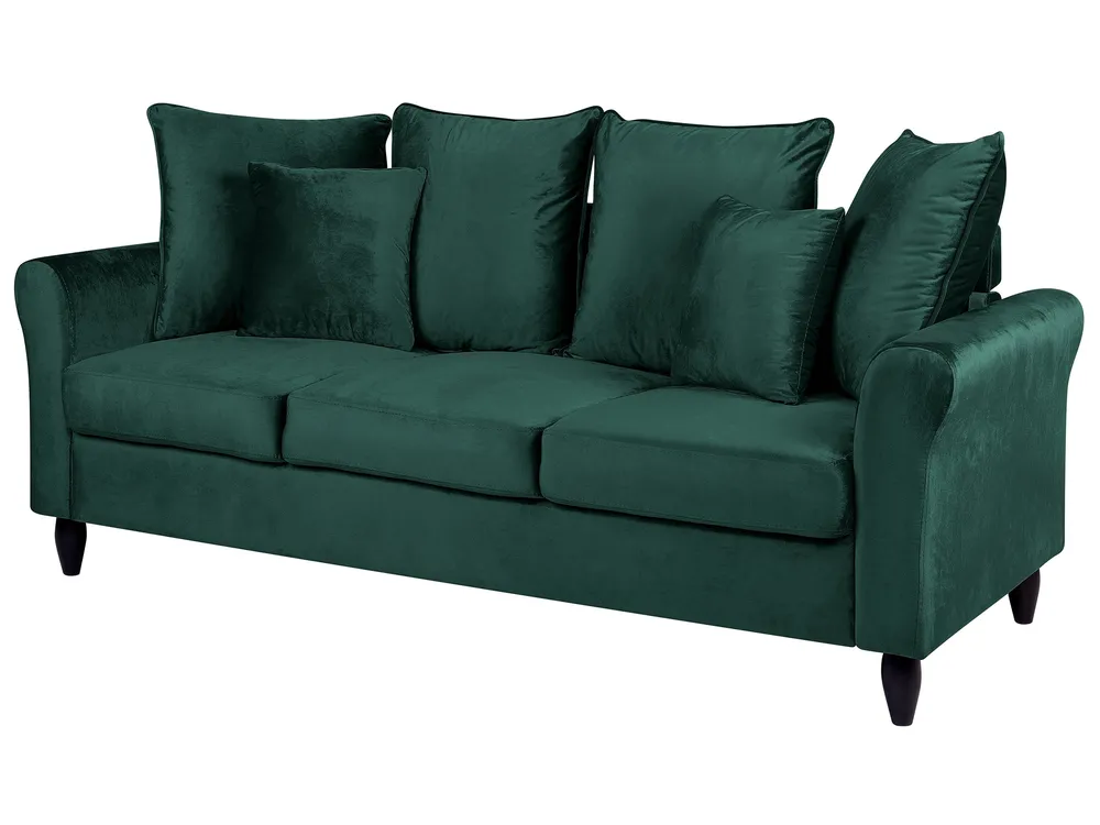 Sofa 3 Seater BORNHOLM Velvet Dark Green_748500