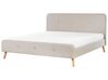 Fabric EU Super King Size Bed Beige RENNES_708004