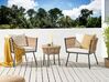 Set bistro in rattan color naturale e cuscini bianchi GARGANO_856496