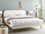 Bed Corduroy FLAYAT 180 x 200 cm (EU Super King) Off-White_967707