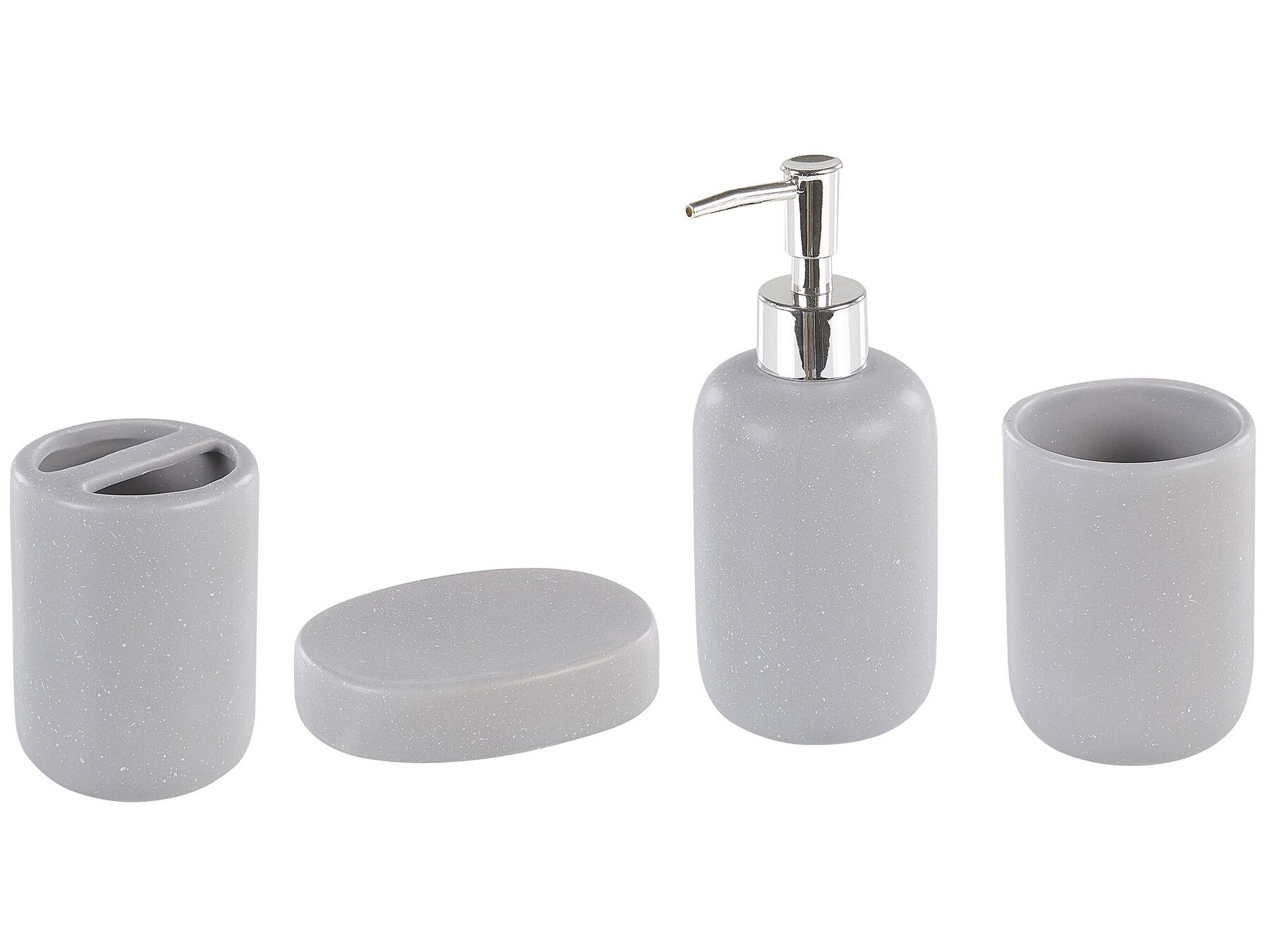 Set de accesorios de baño 4 piezas de cerámica gris RENGO_788453