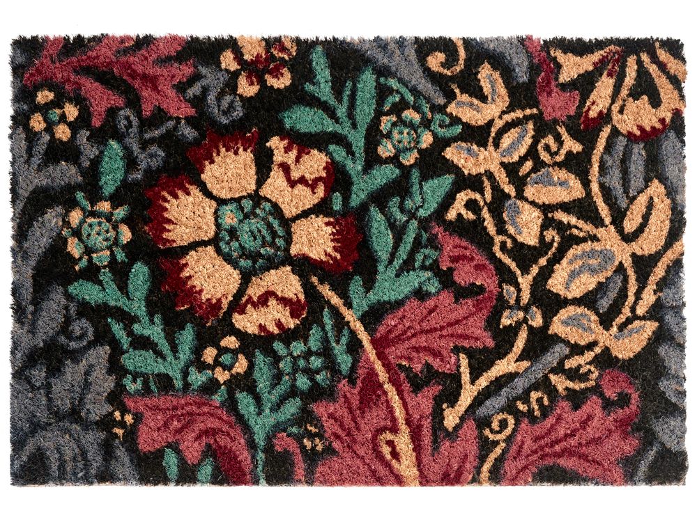 Tappetino da Ingresso ILLIAMNA Multicolore 40 x 60 cm Fiore Fibra di Cocco