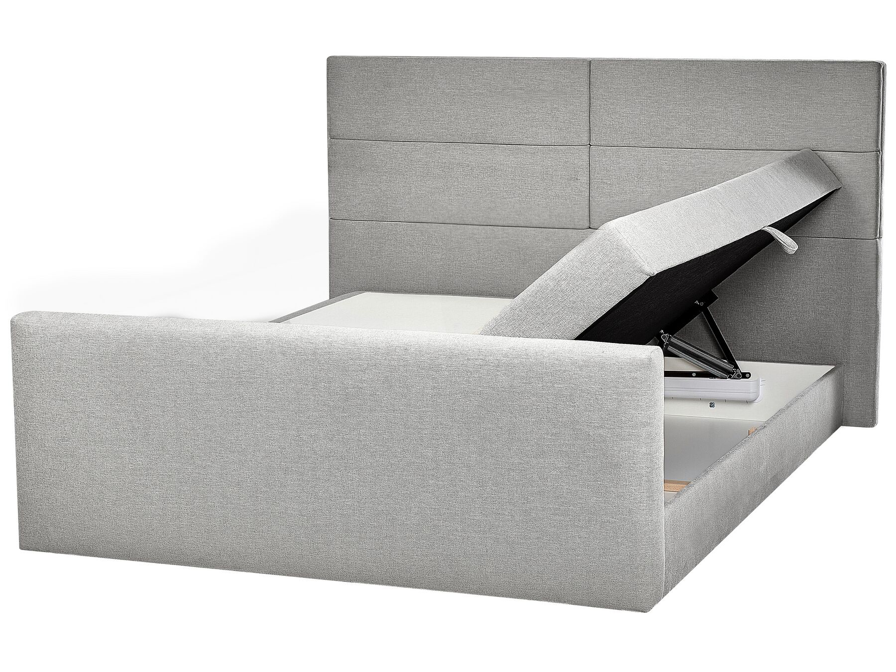 Kontinentálna posteľ s úložným priestorom 180 x 200 cm svetlosivá ARISTOCRAT_873728