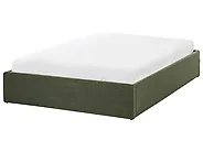 Bett mit Stauraum ohne Kopfteil DINAN Bouclé Dunkelgrün 120 x 200 cm_1188252