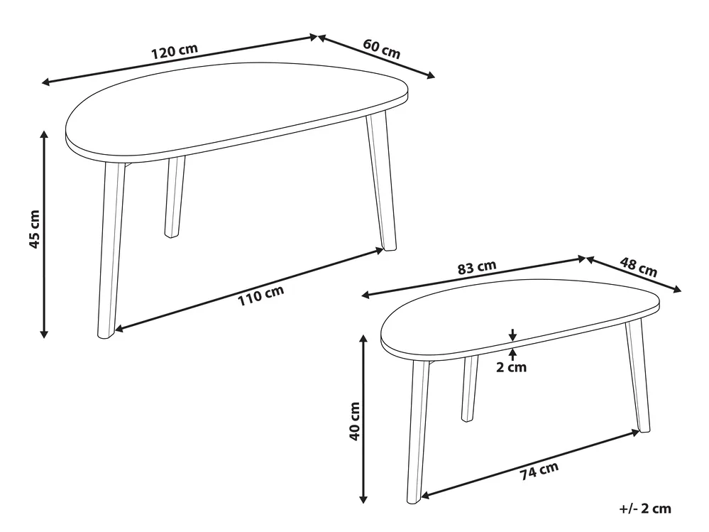 Set di 2 tavolini da caffè FLY Bianco_975690