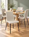 Set of 4 Dining Chairs GLENDIVE Fabric Light Beige