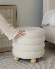 Pouf CHILLY Bouclé Blanc cassé_1160783