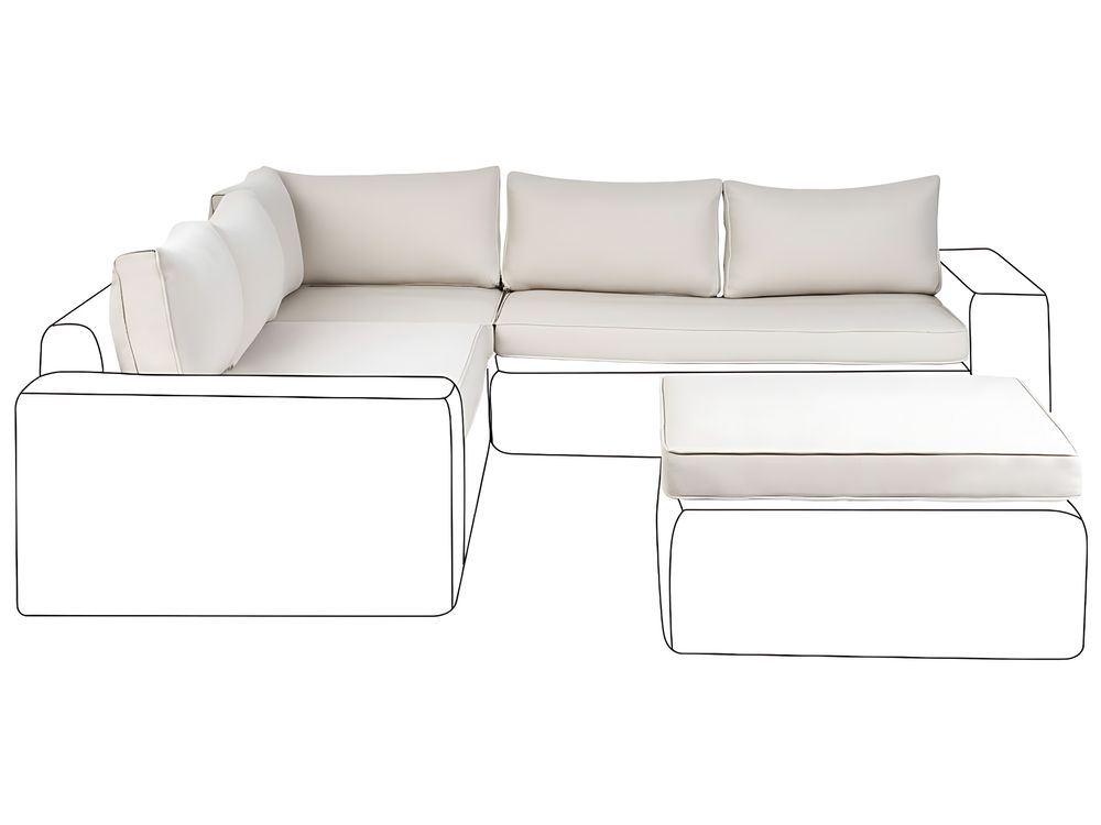 Ensemble de housses de coussins d'extérieur PALERMO Blanc cassé