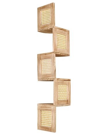 4 Tier Corner Wall Shelf Light Wood ALDER