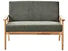 Sofa 2 Seater ESRUM Fabric Light Brown/ Green