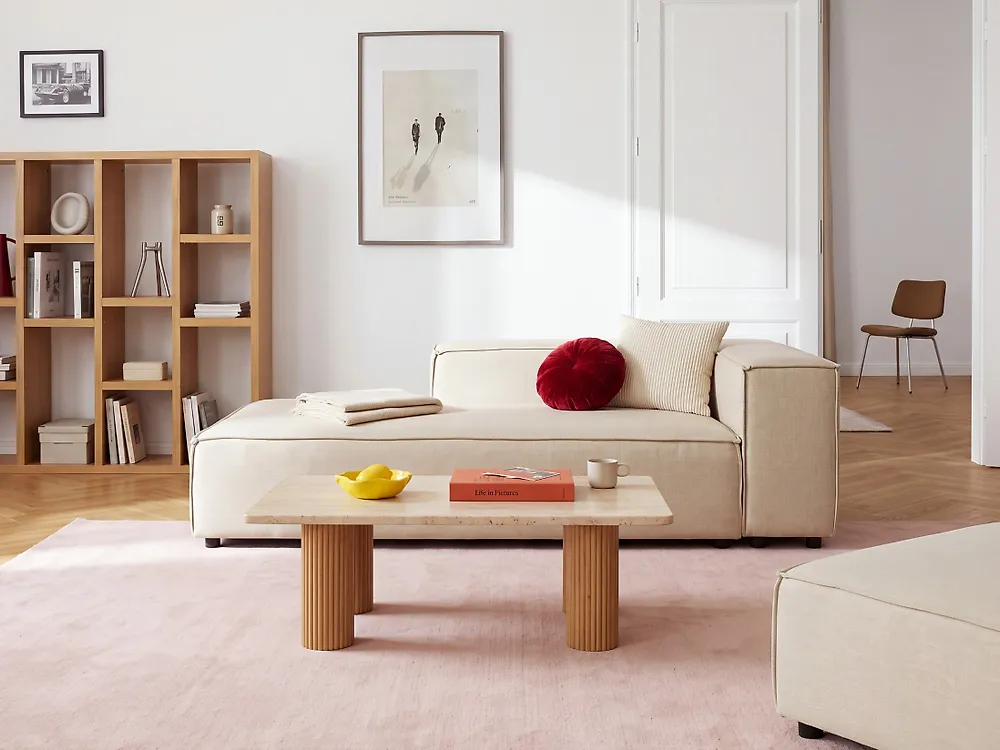 Chaise longue APRICA Lino sintetico Beige_1175015