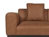 Faux Linen/Faux Leather Living Room Set Beige and Brown MALMOS _931470