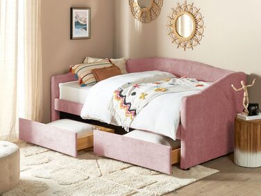 Polstret daybed 90 x 200 cm rosa VITTEL