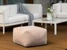 Oudoor Pouf goldbraun / weiss 50 x 50 x 30 cm ZAHRI_931701